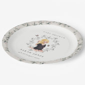 かわいいエレガント妊婦の紅葉ベイビーシャワー ペーパープレート (アングル)