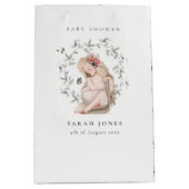 かわいいエレガント妊婦の紅葉ベイビーシャワー ミディアムペーパーバッグ (正面)