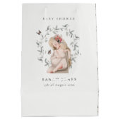 かわいいエレガント妊婦の紅葉ベイビーシャワー ミディアムペーパーバッグ (裏面)