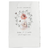 かわいいエレガント妊婦の紅葉ベイビーシャワー ミディアムペーパーバッグ (裏面)