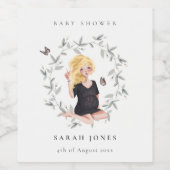 かわいいエレガント妊婦の紅葉ベイビーシャワー ワインラベル (シングルラベル)