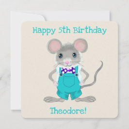 かわいいエレガント小さなマウスカスタム誕生日 ノートカード