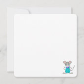 かわいいエレガント小さなマウスカスタム誕生日 ノートカード (裏面)