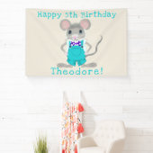 かわいいエレガント小さなマウスカスタム誕生日 横断幕 (インサイチュ)