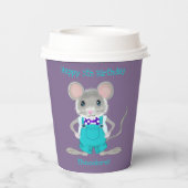 かわいいエレガント小さなマウスカスタム誕生日 紙コップ (裏面)
