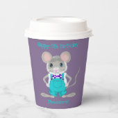 かわいいエレガント小さなマウスカスタム誕生日 紙コップ (正面)