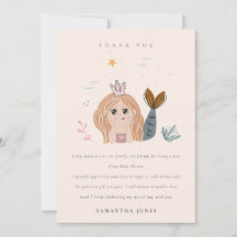 かわいいエレガント小さな赤面海マーメイドベビーシャワー