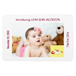 かわいいエレガント新生児ユニコーン誕生のお知らせ マグネット