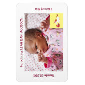 かわいいエレガント新生児ユニコーン誕生のお知らせ マグネット (縦)