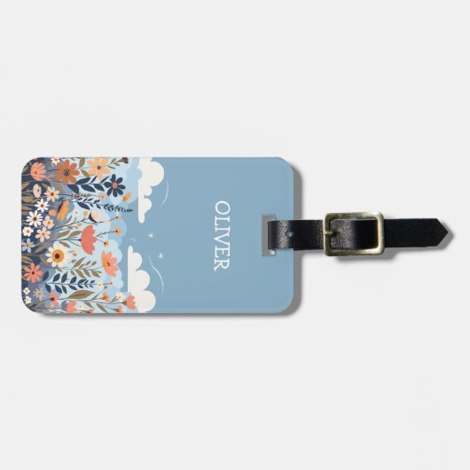 かわいいエレガント植物野草パーソナライズされた ラゲッジタグ (正面横)