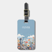 かわいいエレガント植物野草パーソナライズされた ラゲッジタグ (正面縦)