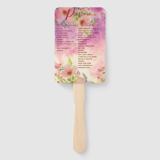 かわいいエレガント水彩色フローラプログラムhand fa ハンドファン (裏面)