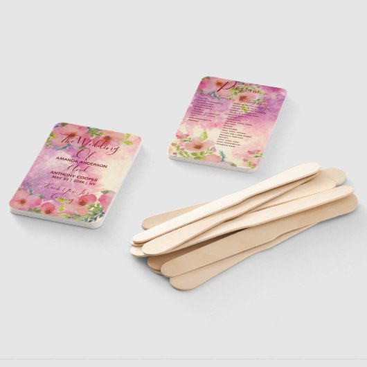 かわいいエレガント水彩色フローラプログラムhand fa ハンドファン (組立なし)