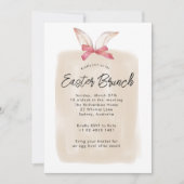 かわいいエレガント水色バニーイースターブランチ 招待状 (正面)