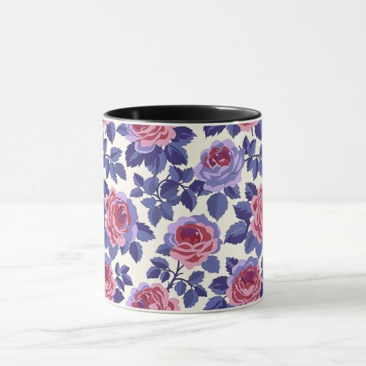 かわいいエレガント洗練されたシックなロマンチックなフローラ マグカップ (中央)