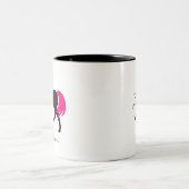 かわいいエレガント白黒&ホットピンクホース名を追加 ツートーンマグカップ (中央)