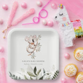 かわいいエレガント眠いコアラ葉ベビーシャワー ペーパープレート (パーティー)