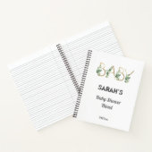 かわいいエレガント緑のフローラ赤ちゃんシャワーのギフトリスト ノートブック (内部)