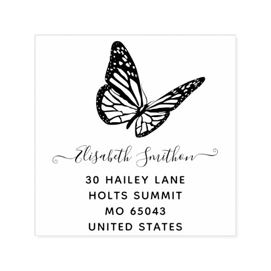 かわいいエレガント蝶の動物愛護師 セルフインキングスタンプ (デザイン)