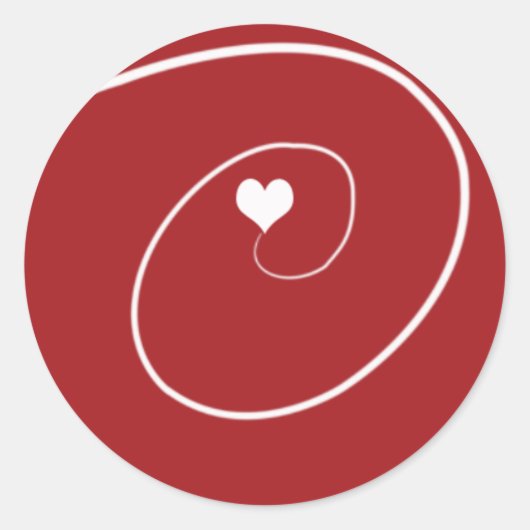 かわいいエレガント赤いハートバレンタインラブ ラウンドシール (正面)