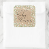 かわいいエレガント赤ちゃんの息フローラボホベイビーシャワー スクエアシール (バッグ)