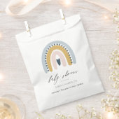 かわいいエレガント赤面ブルーハートレインボーベビーシャワー フェイバーバッグ (クリップ留めされた状態)