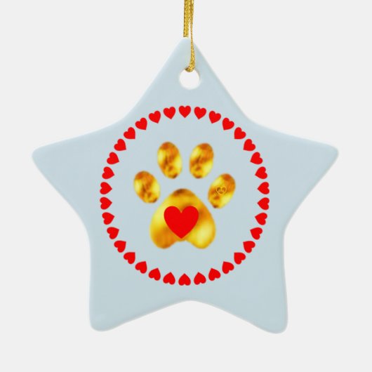 かわいいエレガント金ゴールド セラミックオーナメント (裏面)