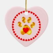 かわいいエレガント金ゴールド セラミックオーナメント (裏面)