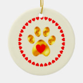 かわいいエレガント金ゴールド セラミックオーナメント (正面)