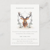 かわいいエレガント鹿フローラクレスト結婚披露宴 エンクロージャーカード (正面)