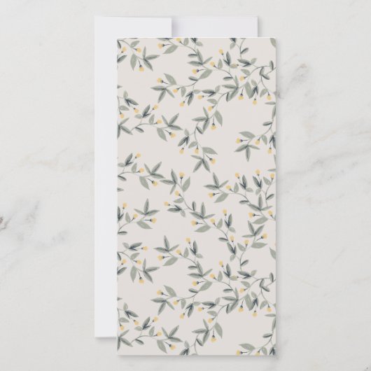 かわいいエレガント黄色ベビーヒッポ葉ベビーシャワー サンキューカード (裏面)