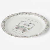 かわいいエレガント黄色ベビーヒッポ葉ベビーシャワー ペーパープレート (アングル)