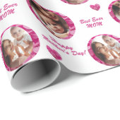 かわいいエレガント2枚の写真、ウィッシュピンクのフローラハート ラッピングペーパー (ロールコーナー)