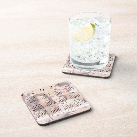 かわいいエレガント2023年カレンダー家族の写真名 コースター (右側)