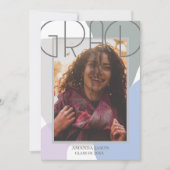 かわいいエレガント2025年グラッド写真卒業パーティー 招待状 (正面)