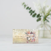 かわいいエレガント《写真》ぼけ味ベーカリーフローラミキサー 名刺 (スタンド正面)