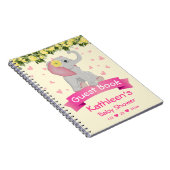 かわいいエレファントイエローローズベビーシャワーゲストブック ノートブック (右側)