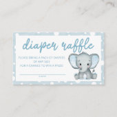 かわいいエレファントブルーおむつラッフルチケット エンクロージャーカード (正面)