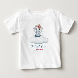 かわいいエレファントリトルかわいこちゃんベビーベビーTシャツ ベビーTシャツ