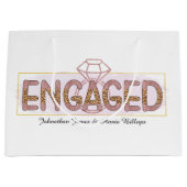 かわいいエンゲージメント名前パーティー ラージペーパーバッグ (正面)
