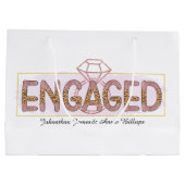 かわいいエンゲージメント  名前 パーティー ラージペーパーバッグ (裏面)