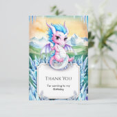 かわいいエンシャントアイスドラゴンの誕生日 サンキューカード (スタンド正面)