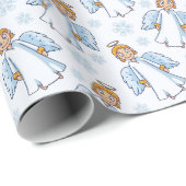 かわいいエンジェルクリスマスラッピング紙 ラッピングペーパー (ロールコーナー)