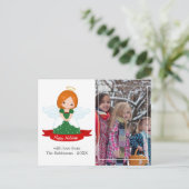 かわいいエンジェルファミリーハッピーホリデーズフォト シーズンポストカード (スタンド正面)