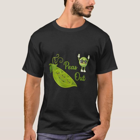 かわいいエンドウ豆のグラフィックTシャツ - 面白い野菜のTシャツ Tシャツ (正面)