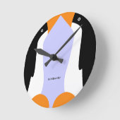 かわいいエンペアンペンギンの壁時計 ラウンド壁時計 (傾斜)