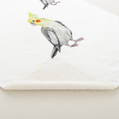 かわいいオウムの水彩画、コカティエル。 シェルパブランケット (3/4)