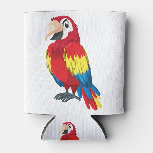 かわいいオウムの漫画 缶クーラー (正面)