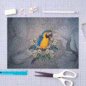 かわいいオウムの花 薄葉紙 (クラフト)