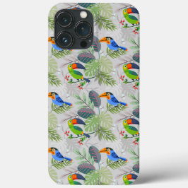 かわいいオウムの鳥、Everybirdyパターン、水彩画 iPhone 13 Pro Maxケース